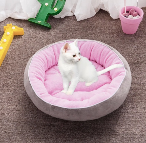 新品绒面圆形狗窝保暖猫窝宠物窝狗可拆宠物床